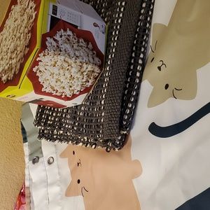 Shower curtain, runner & popcorn maker